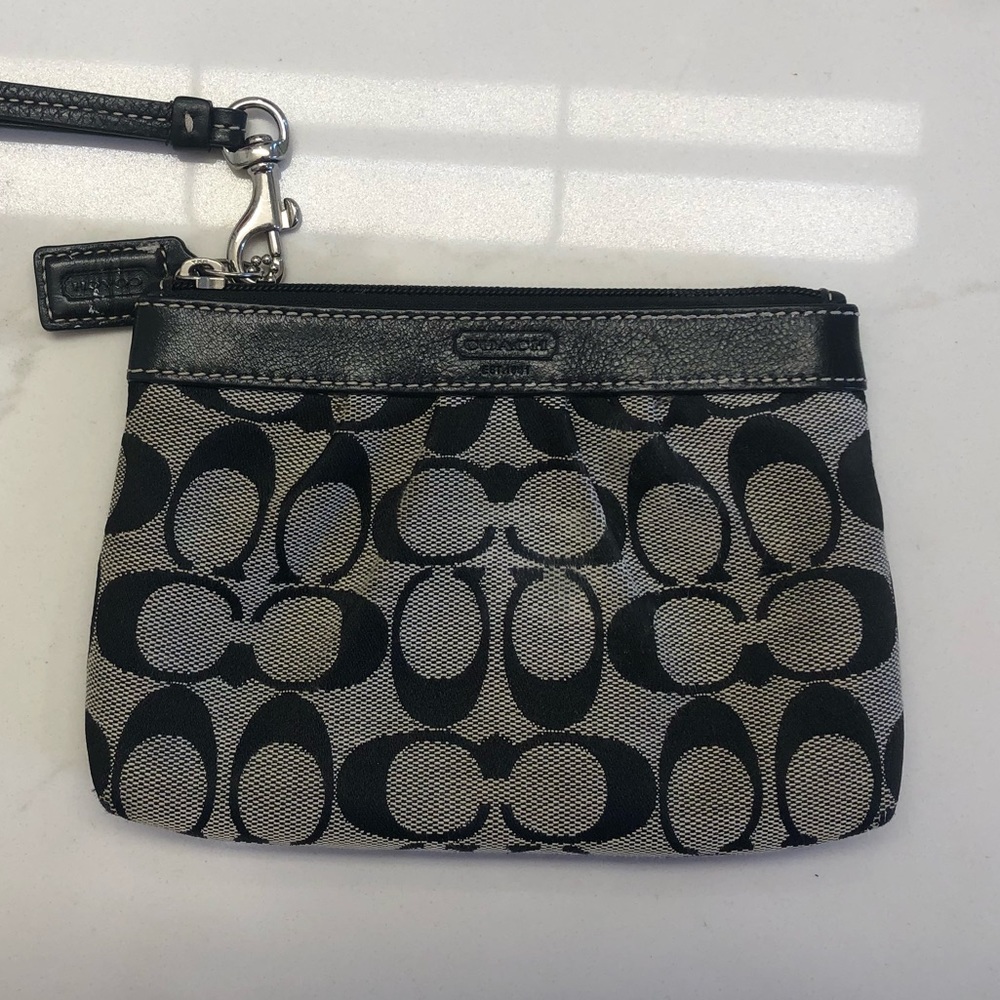 Coach Wristlet, black and grey